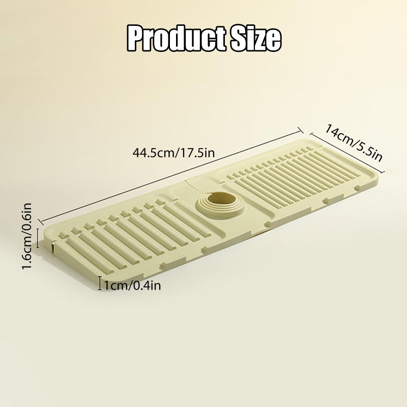 Swicado Faucet Mat for Kitchen Sink - 2024 Upgraded Premium Silicone Splash Guard with Fast Drying Properties - Protective Sink Tray Ideal for Stone Sinks in Kitchen & Bathroom (1, Gray) - Image 2